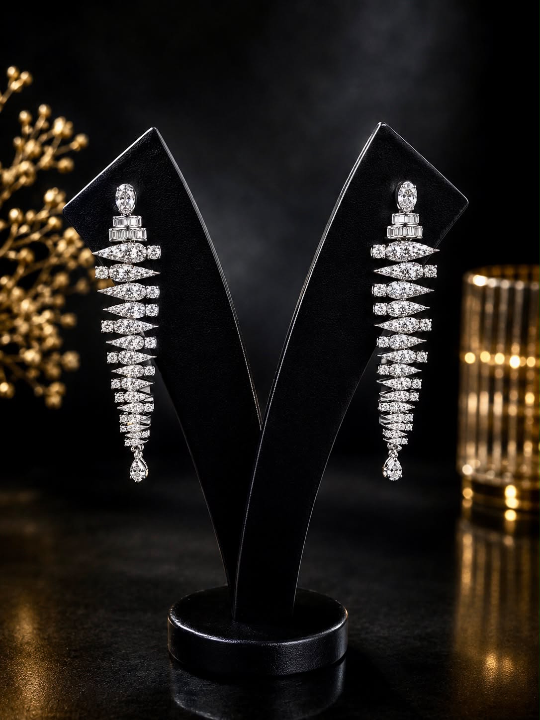 Diamond Cascade Dangle Earrings